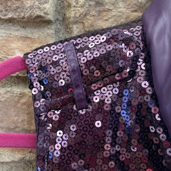 NWT JW purple sequin puffer vest with front zippered pockets. Size medium - Picture 4 of 15